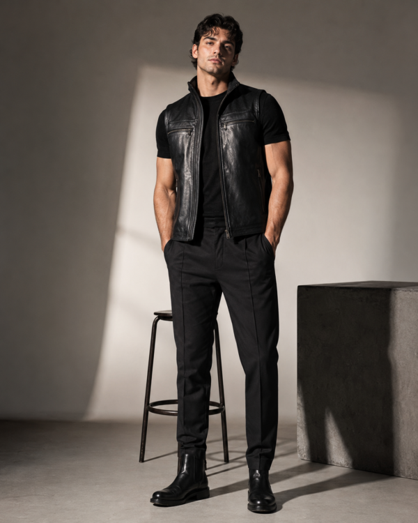 Classic Biker Leather Vest