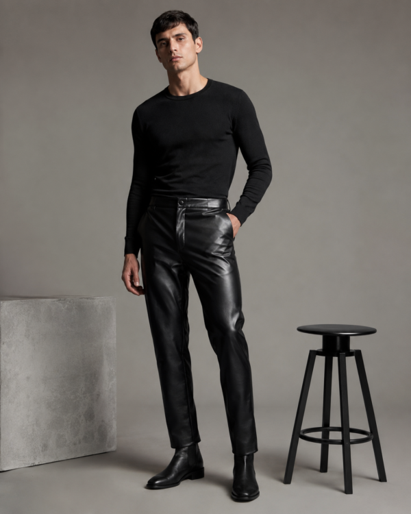Classic Straight-Leg Leather Pants