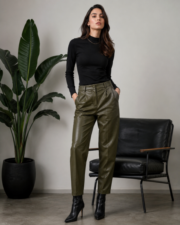 Slim-Fit Leather Trousers